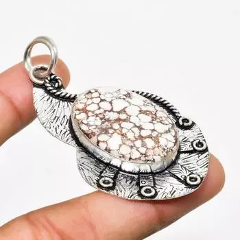 Подвеска ручной работы с драгоценным камнем «Дикая лошадь», посеребренная 925 проба, 2,46 дюйма 2.46 красный