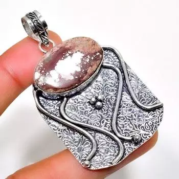 Подвеска ручной работы с драгоценным камнем Дикая лошадь 925 пробы, посеребренная, 2,46 дюйма 2.46 красный