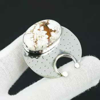 Подвеска ручной работы с драгоценным камнем дикой лошади из яшмы, подвеска из стерлингового серебра 925 пробы, серебряная подвеска из натуральной дикой лошади из яшмы, подвеска для мамы в подарок 1.77 белый