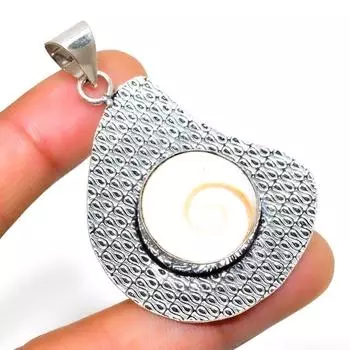 Подвеска ручной работы с драгоценным камнем «Глаз Шивы» из серебра 925 пробы, 2,27 дюйма 2.27 синий