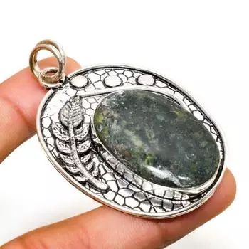 Подвеска ручной работы с драгоценным камнем Gogunjula, посеребренная 925 пробы, 2,27 дюйма 2.27 зелёный