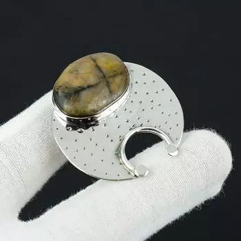 Подвеска ручной работы с драгоценным камнем хиастолит, подвеска из стерлингового серебра 925 пробы, подвеска из натурального серебра с хиастолитом, подвеска для мамы, подвески для подарка 1.77