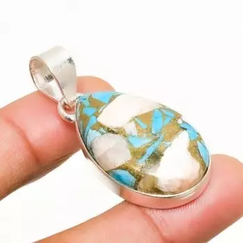 Подвеска ручной работы с драгоценным камнем колючая устрица, посеребренная 925 пробы, 1,70 дюйма 1.70 оранжевый