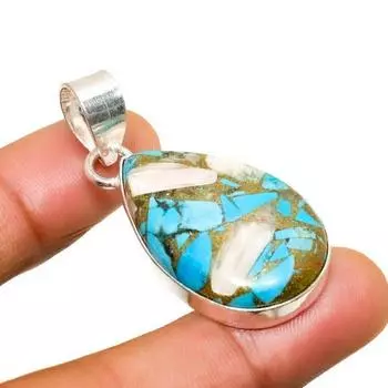 Подвеска ручной работы с драгоценным камнем колючая устрица, посеребренная 925 пробы, 1,70 дюйма 1.70 оранжевый