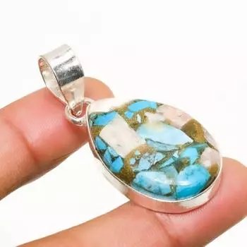 Подвеска ручной работы с драгоценным камнем колючая устрица, посеребренная 925 пробы, 1,70 дюйма 1.70 оранжевый