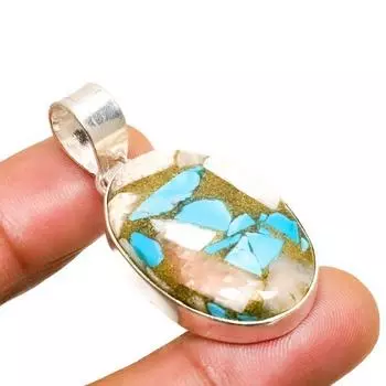 Подвеска ручной работы с драгоценным камнем колючая устрица, посеребренная 925 пробы, 1,70 дюйма 1.70 оранжевый