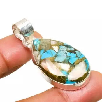 Подвеска ручной работы с драгоценным камнем колючая устрица, посеребренная 925 пробы, 1,70 дюйма 1.70 оранжевый