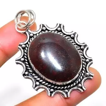 Подвеска ручной работы с драгоценным камнем «Кровь дракона» 925 пробы, посеребренная, 2,08 дюйма 2.08 розовый