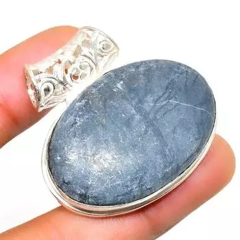 Подвеска ручной работы с драгоценным камнем Пикассо из яшмы 925 пробы, посеребренная, 1,32 дюйма 1.32 чёрный