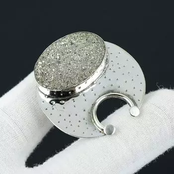 Подвеска ручной работы с драгоценным камнем Пирит Друзы, Подвеска из стерлингового серебра 925 пробы, Серебряная подвеска из натурального пирита Друзы, Подвеска для мамы Подвески для подарка 1.77