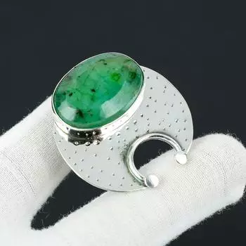 Подвеска ручной работы с изумрудным драгоценным камнем, подвеска из стерлингового серебра 925 пробы, подвеска из изумрудного серебра, изумрудные украшения для мамы, изумрудные подвески для подарка 1.77 зелёный