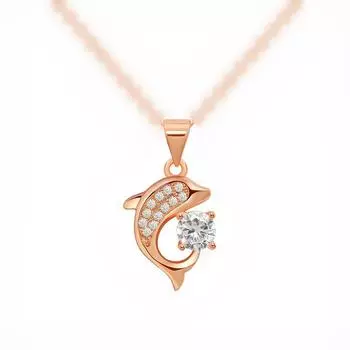 Подвеска «Русалка» с бриллиантами и цепочкой-ключом, минималистский дизайн, большая рыба, бегония, ожерелье в виде хвоста дельфина