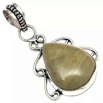 Подвеска с американским яшмовым камнем, подарок для нее, серебряные украшения 1,75 дюйма