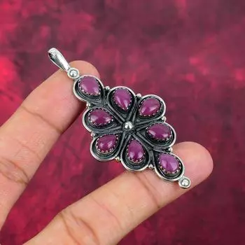 Подвеска с аметистом, ювелирные изделия из драгоценных камней, подвеска из цельного серебра 925 пробы, подарок для женщин, подвеска ручной работы 3.03 Inches фиолетовый