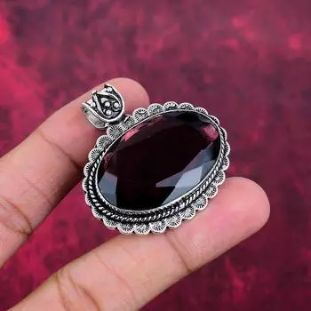 Подвеска с аметистом, ювелирные изделия из драгоценных камней, подвеска из цельного серебра 925 пробы, подарок для женщин, подвеска ручной работы 1.77 Inches фиолетовый