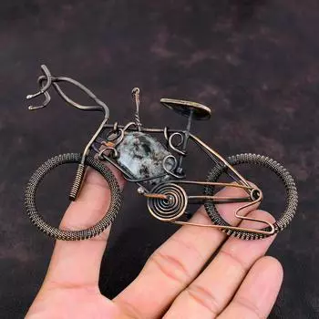 Подвеска с астрофиллитом, медная проволока, обернутая подвеской с драгоценным камнем, медные украшения, подвеска ручной работы, подвеска-цикл, подарок на годовщину, дизайнерские подвески