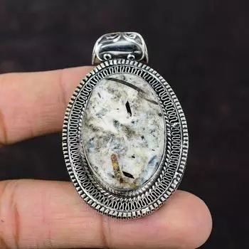 Подвеска с астрофиллитом, подвеска ручной работы, ювелирные изделия из драгоценных камней, подвеска из стерлингового серебра 925 пробы, замечательные ювелирные изделия с астрофиллитом, винтажная подвеска для подарка