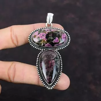 Подвеска с эвдиалитом, удивительные ювелирные изделия ручной работы, подвеска из стерлингового серебра 925 пробы, ювелирные изделия из настоящего драгоценного камня, винтажная подвеска, подарок для девушки, эффектные ювелирные изделия