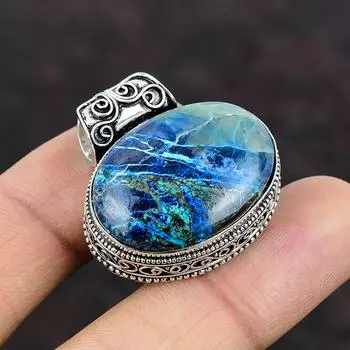 Подвеска с азуритом и малахитом, подвеска из драгоценного камня, подвеска из стерлингового серебра 925 пробы, ювелирные изделия ручной работы, винтажная подвеска, уникальный дизайн, подвеска, подарок для мамы