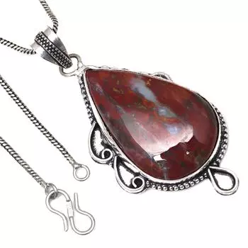 Подвеска с био-турмалином, кварцем, драгоценным камнем, ко Дню святого Валентина, серебряное украшение 2,5 дюйма