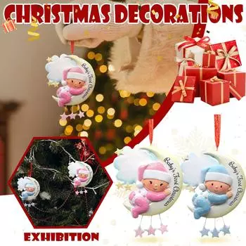 Подвеска с благословением фамилии на Рождество, елочные украшения, подвеска One Size синий