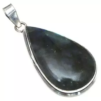 Подвеска с блестящим лабрадоритом, драгоценным камнем, подарок на День матери, серебряное украшение 2,25 дюйма