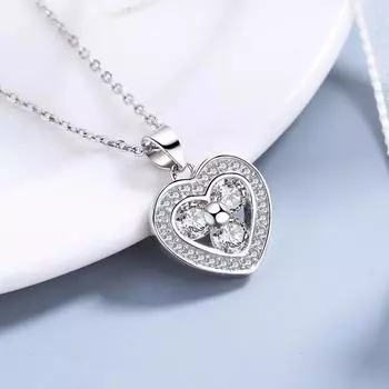 Подвеска с бриллиантами из стерлингового серебра S925, женская подвеска в форме сердца из стерлингового серебра, модная, индивидуальная, с особым интересом 925