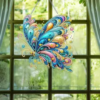 Подвеска с бриллиантовой картиной «Бабочка» для домашнего декора — поделки своими руками для детей и взрослых