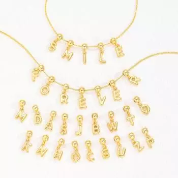 Подвеска с буквой AZ Initial, гладкая полированная металлическая подвеска на ожерелье, женская сумка, аксессуар, персонализированное ожерелье, подвеска-брелок своими руками O золотистый