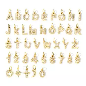 Подвеска с буквой из циркона: Европейские и американские ювелирные изделия из нержавеющей стали с бриллиантами и браслетами O-ZP39269 золотой