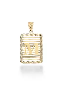 Подвеска с буквой M из камня без камня, 14-каратное золото, подвеска с буквой