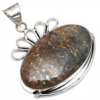 Подвеска с черным рутиловым камнем, подарок на День матери, серебряное украшение 1,75 дюйма