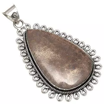 Подвеска с черным рутиловым камнем, подарок на День матери, серебряное украшение 2,5 дюйма