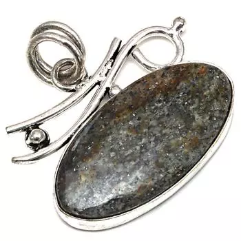 Подвеска с черным рутиловым камнем, подарок на День матери, серебряное украшение 1,25 дюйма