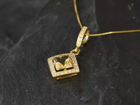 Подвеска с цитрином, драгоценный камень, подвеска ручной работы из стерлингового серебра 925 пробы, красивая подвеска