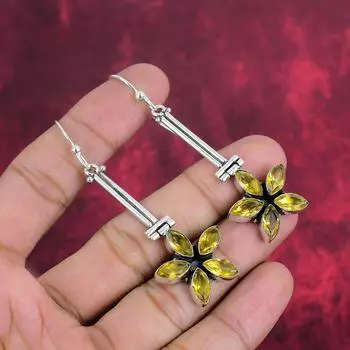 Подвеска с цитрином, ювелирные изделия из стерлингового серебра 925 пробы с драгоценными камнями, подвеска ручной работы, на День Благодарения 287 Inches жёлтый