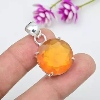 Подвеска с цитрином, ювелирные изделия из стерлингового серебра 925 пробы с драгоценными камнями, подвеска ручной работы, на День Благодарения