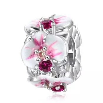 Подвеска с цветком, подлинные бусины из стерлингового серебра 925 пробы для женщин, браслет, изысканные женские украшения, модные бусины, ювелирные изделия своими руками, подарок
