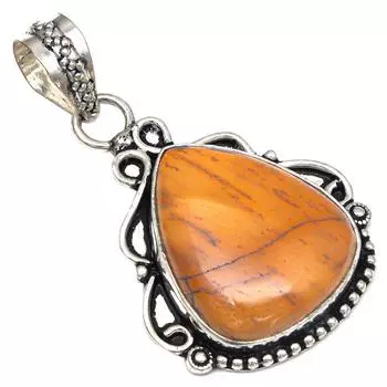 Подвеска с дикой лошадью, яшмой, драгоценным камнем, ручная работа, День матери, серебряное украшение 2 дюйма