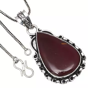 Подвеска с дикой лошадью, яшмой, драгоценным камнем, ручная работа, День святого Валентина, серебряное украшение 2 дюйма