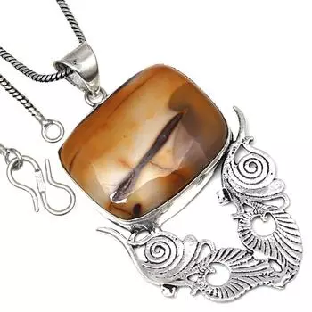 Подвеска с дикой лошадью, яшмой, драгоценным камнем, ручной работы, подарок для нее, серебряные украшения 2,25