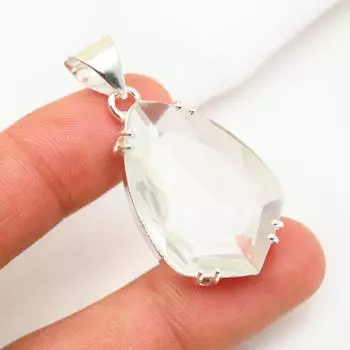 Подвеска с драгоценным камнем Белый топаз, антикварная подвеска из цельного серебра 925 пробы, ювелирное украшение ручной работы на годовщину, подарок для мамы 1.81 Inches белый