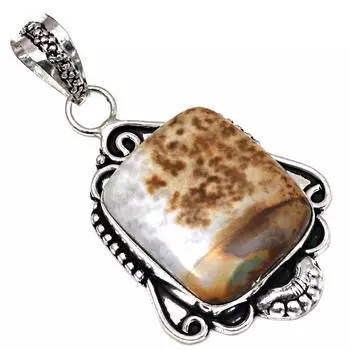Подвеска с драгоценным камнем Cobra Jasper в подарок для нее, серебряные украшения 2 дюйма