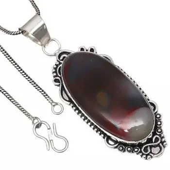 Подвеска с драгоценным камнем «Дикая лошадь» из яшмы, серебряное украшение в подарок на День святого Валентина, 2,75 дюйма