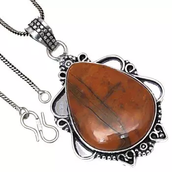 Подвеска с драгоценным камнем хризоколла, ручная работа, подарок на День святого Валентина, серебряное украшение, 2 дюйма