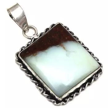 Подвеска с драгоценным камнем хризопраз подарок на День матери серебряное ювелирное изделие 1,75