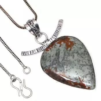 Подвеска с драгоценным камнем из американской яшмы, этническое серебряное украшение на День святого Валентина, 2,5 дюйма