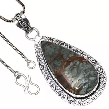 Подвеска с драгоценным камнем из американской яшмы, этническое серебряное украшение на День святого Валентина, 1,75 дюйма