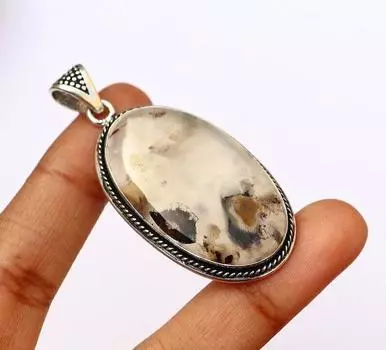 Подвеска из тигрового дендритового агата, натуральный дендритовый агат, подвеска из драгоценного камня для мужчин и женщин L белый