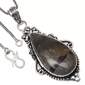 Подвеска с драгоценным камнем Питерсит, подарок на День святого Валентина, серебряное ювелирное изделие 2,75 дюйма